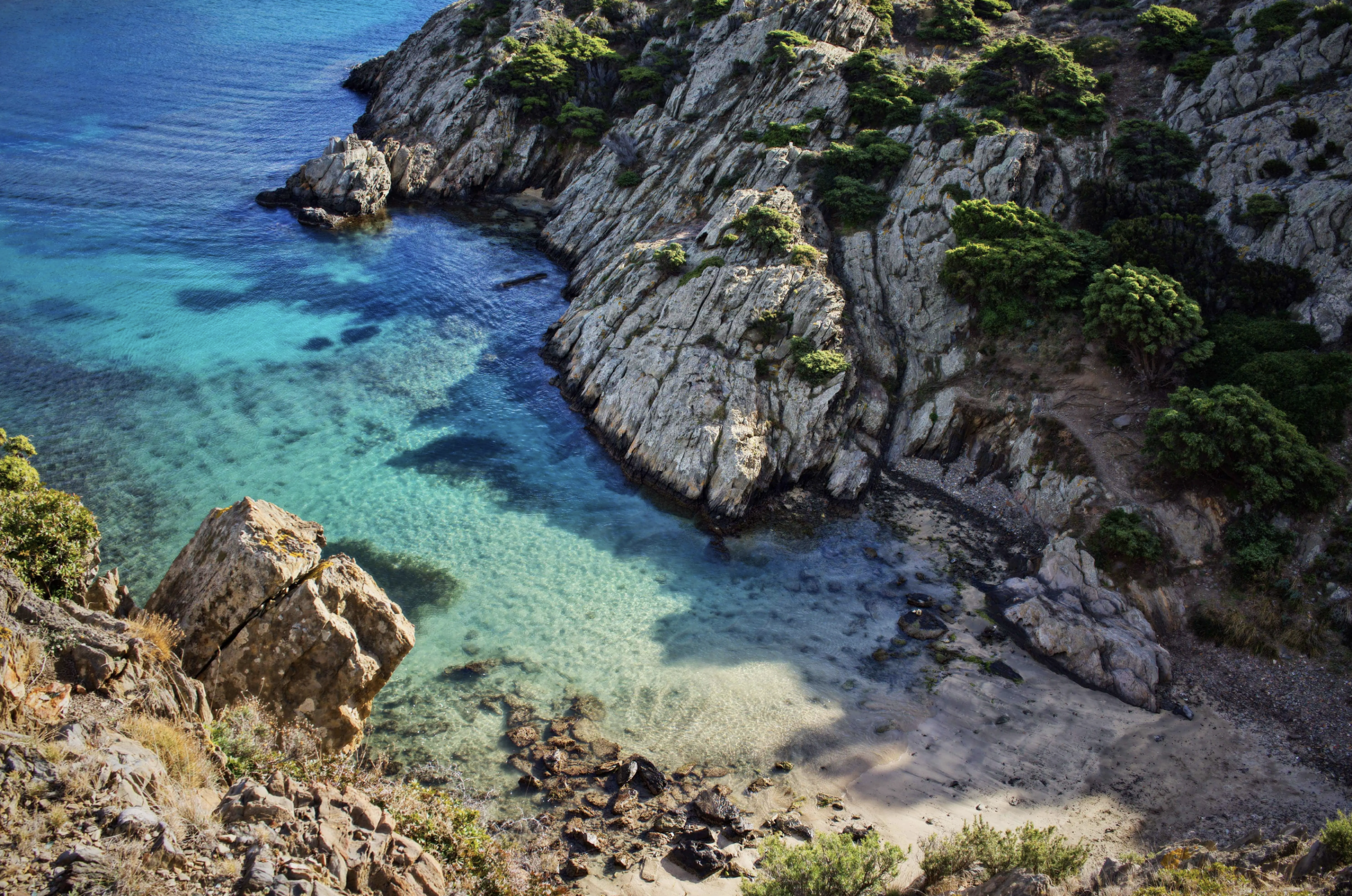 Sunny limestone sector above L'Estartit in Costa Brava
